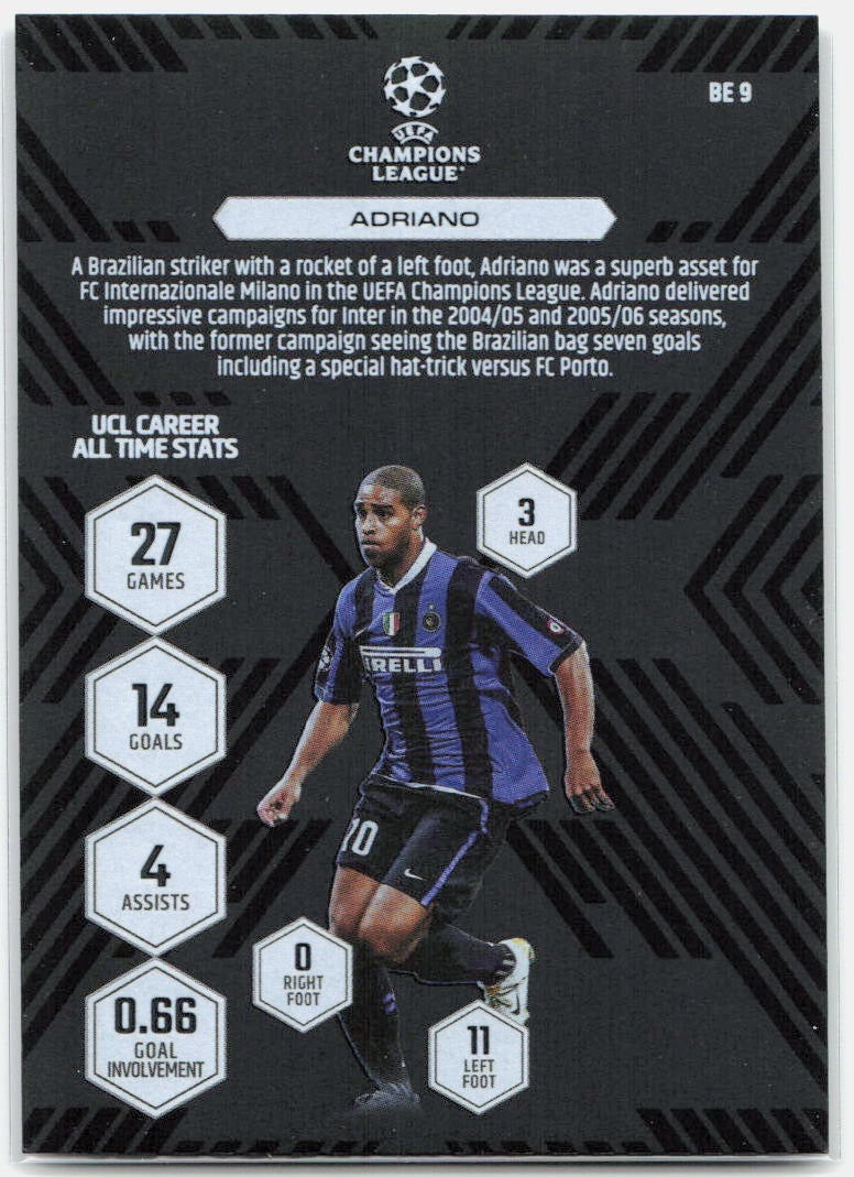 Topps Match Attax UEFA Club Competitions Extra #BE9 Adriano (2025-26)