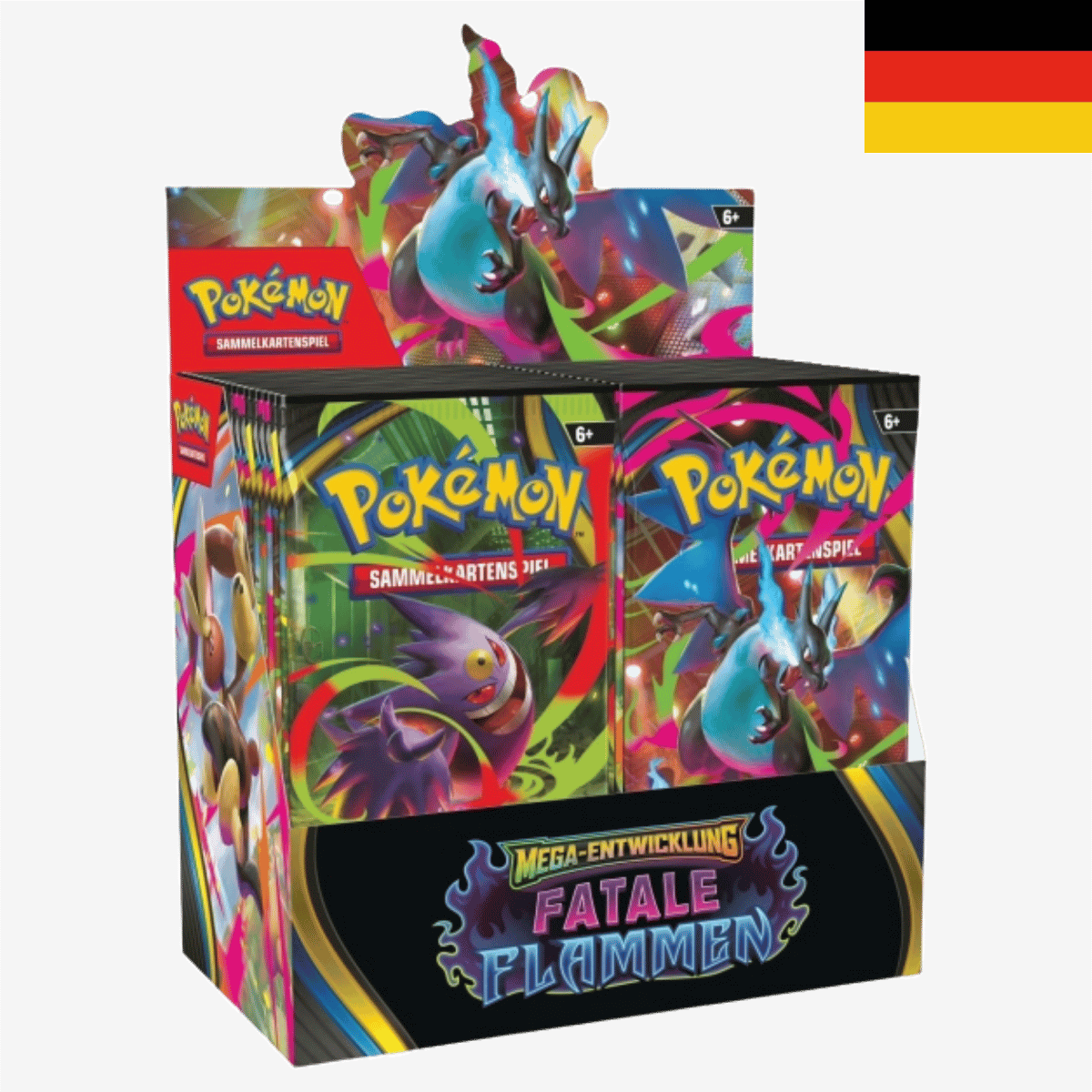 Pokémon TCG – Mega-Entwicklung Fatale Flammen – Booster Display – DE