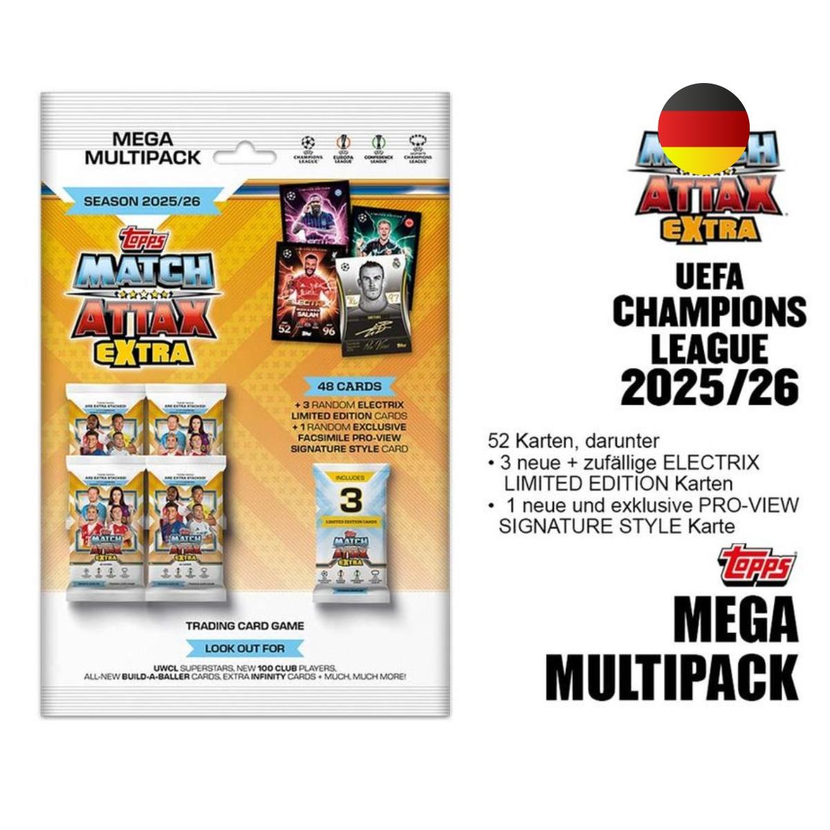 Topps Match Attax Extra 2025/26 UEFA Champions League – Mega Multipack (Deutsche Ausgabe)
