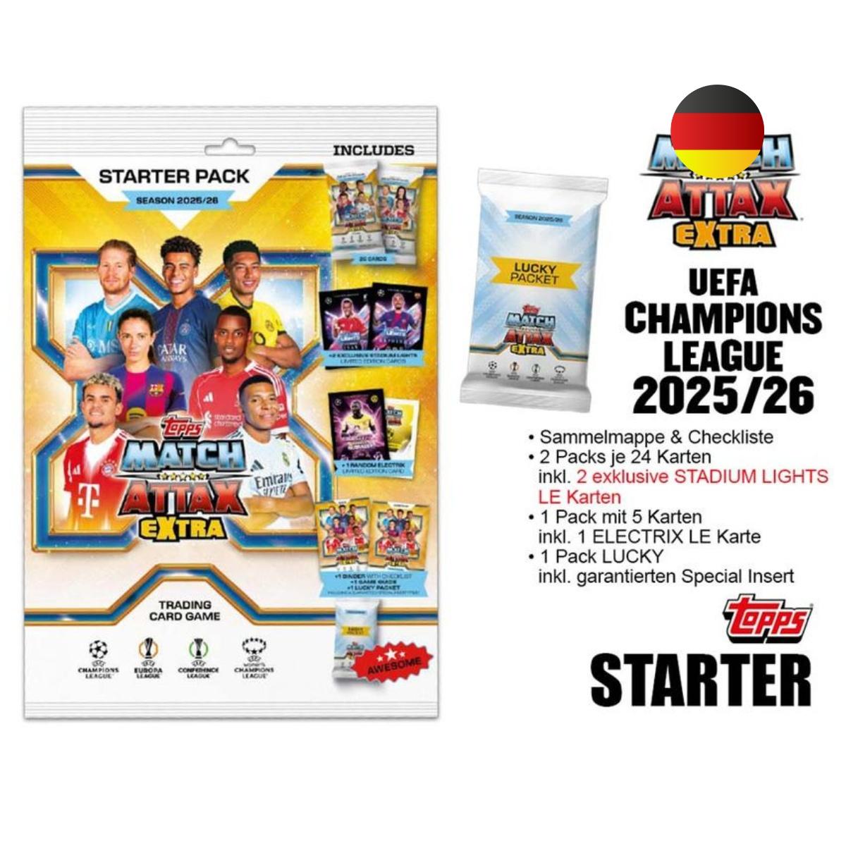 Topps Match Attax Extra 2025/26 UEFA Champions League – Starterpack (Deutsche Ausgabe)