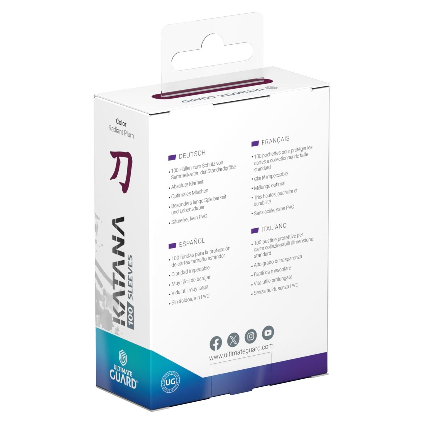 Ultimate Guard Katana Sleeves Radiant Plum packaging back