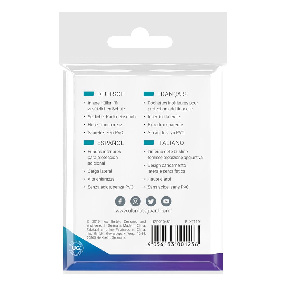 Ultimate Guard Precise-Fit Sleeves Japanese Size (100) – Side-Loading Inner Sleeves