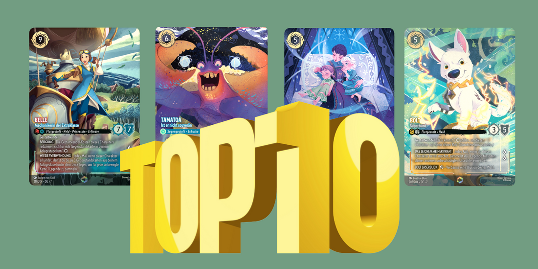 Top 10 Enchanted Karten aus Disney Lorcana Set 7: Archazias Insel Top 10 Enchanted Karten aus Disney Lorcana Set 7: Archazias Insel