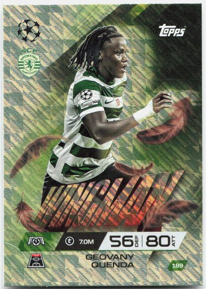 Topps Match Attax UEFA Club Competitions Extra #189 Geovany Quenda (2025-26)