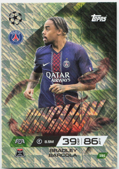 Topps Match Attax UEFA Club Competitions Extra #191 Bradley Barcola (2025-26)