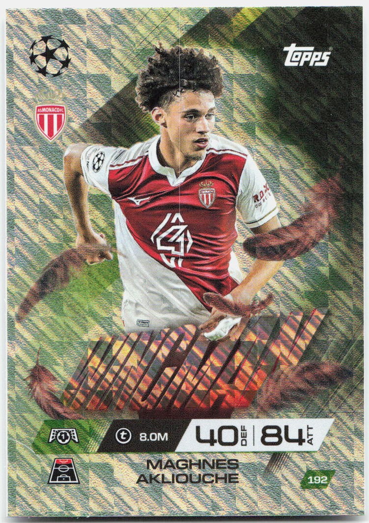 Topps Match Attax UEFA Club Competitions Extra #192 Maghnes Akliouche (2025-26)
