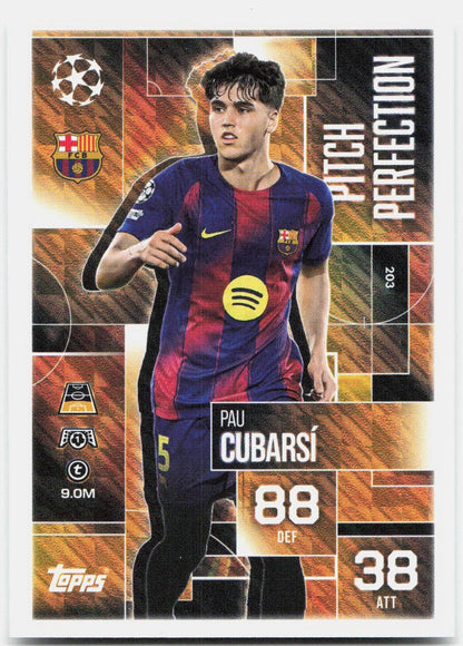 Topps Match Attax UEFA Club Competitions Extra #203 Pau Cubarsi (2025-26)
