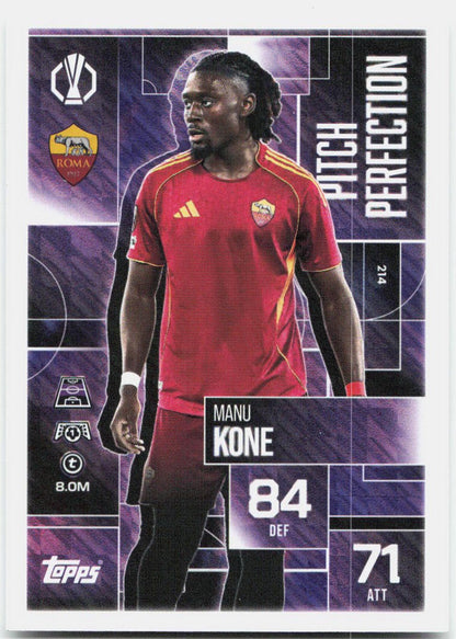 Topps Match Attax UEFA Club Competitions Extra #214 Manu Kone (2025-26)