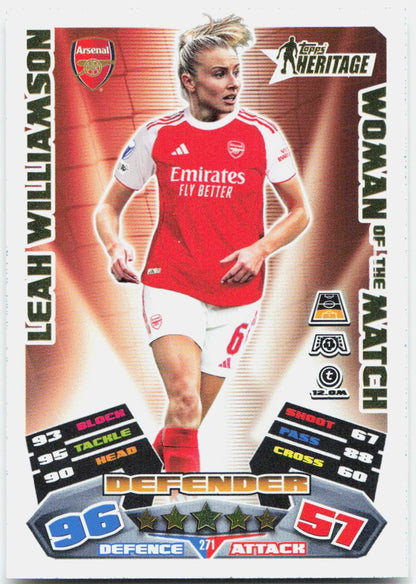 Topps Match Attax UEFA Club Competitions Extra #271 Leah Williamson (2025-26)