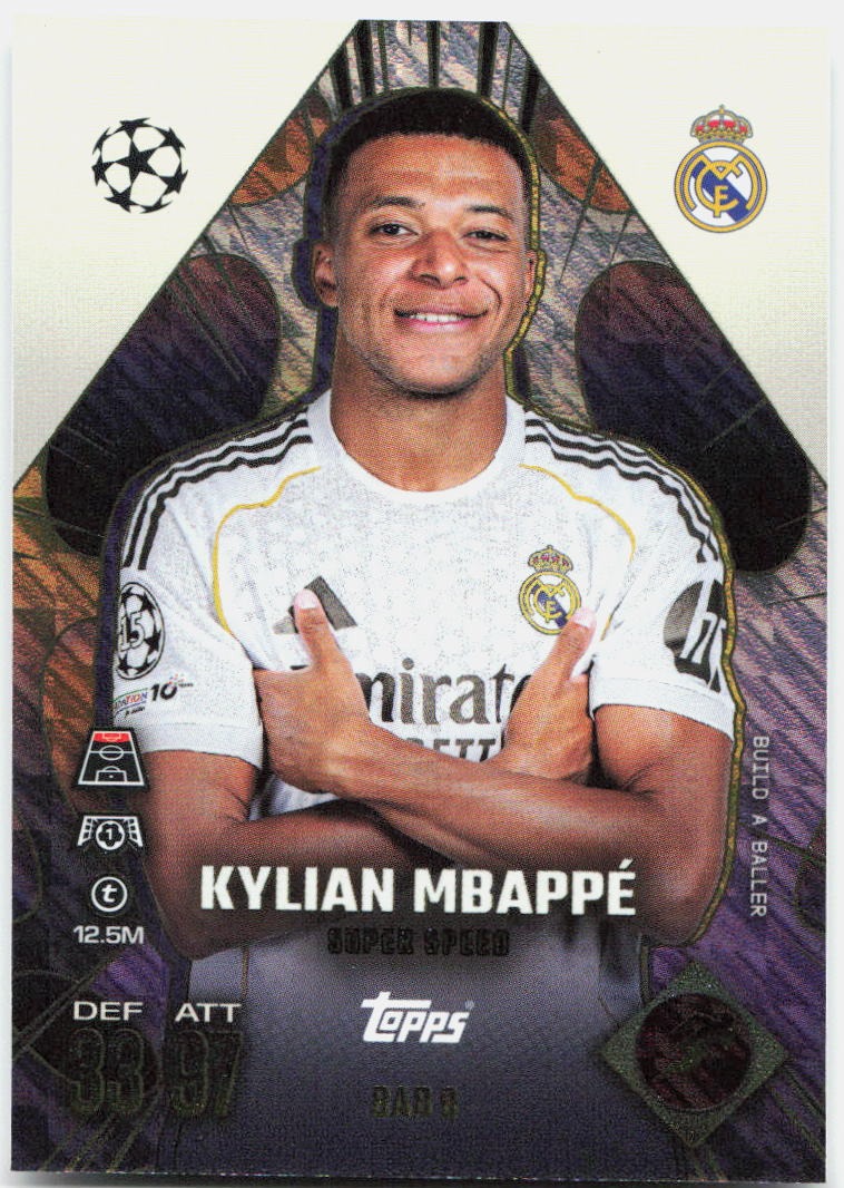 Topps Match Attax UEFA Club Competitions Extra #BAB8 Kylian Mbappe (2025-26)