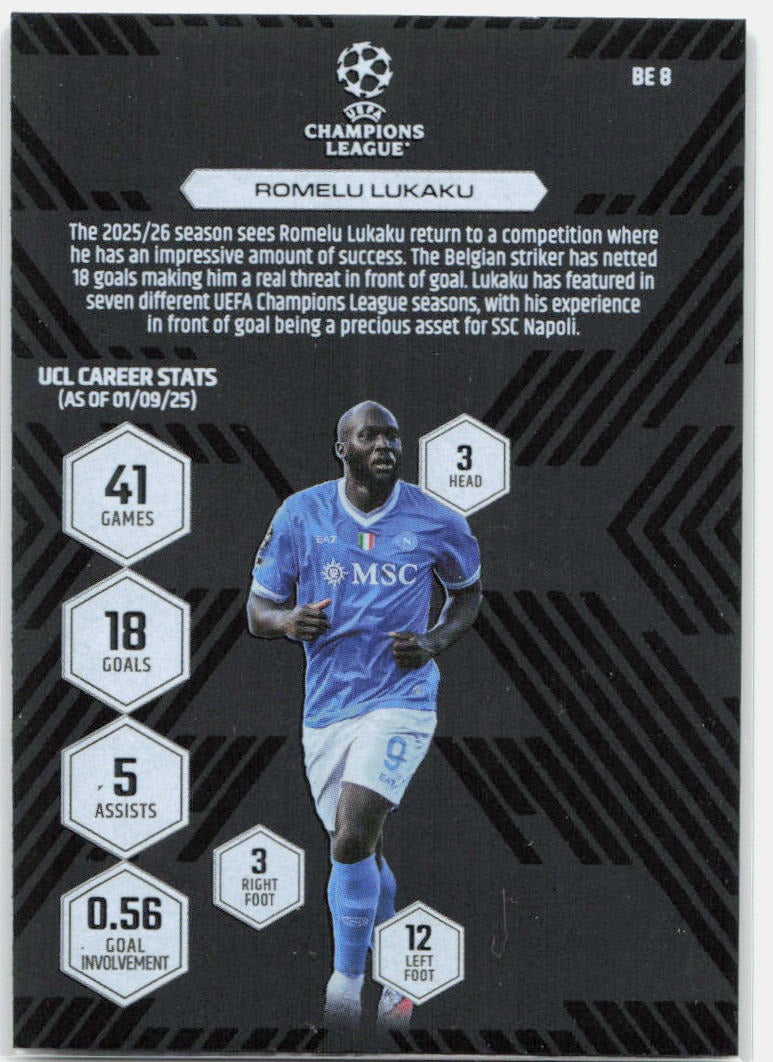 Topps Match Attax UEFA Club Competitions Extra #BE8 Romelu Lukaku (2025-26)