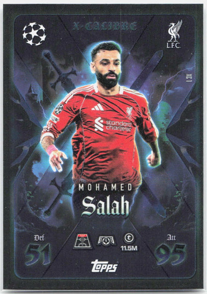 Topps Match Attax UEFA Club Competitions Extra #XC1 Mohamed Salah X-Calibre (2025-26)