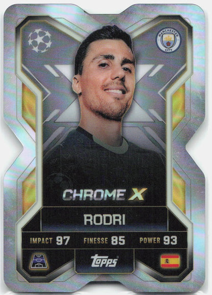 Topps Match Attax UEFA Club Competitions Extra #CX2 Rodri Chrome X (2025-26)