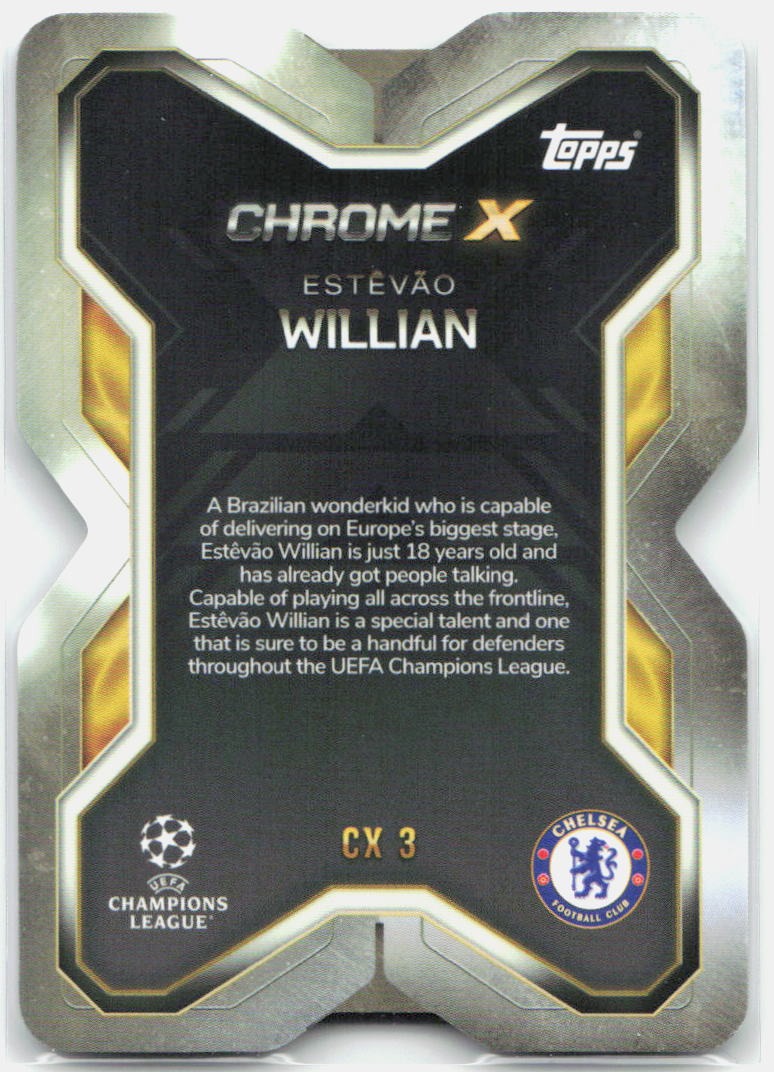 Topps Match Attax UEFA Club Competitions Extra #CX3 Estevao Willian Chrome X (2025-26)
