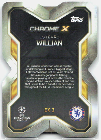 Topps Match Attax UEFA Club Competitions Extra #CX3 Estevao Willian Chrome X (2025-26)