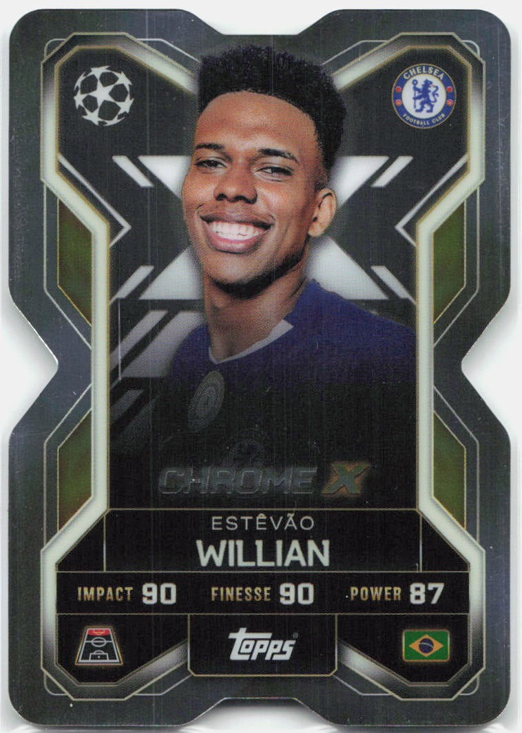 Topps Match Attax UEFA Club Competitions Extra #CX3 Estevao Willian Chrome X (2025-26)