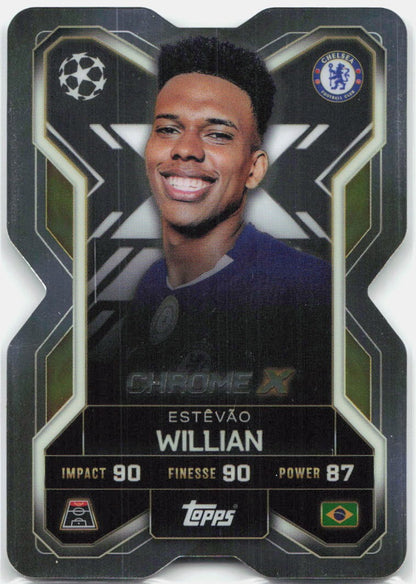 Topps Match Attax UEFA Club Competitions Extra #CX3 Estevao Willian Chrome X (2025-26)