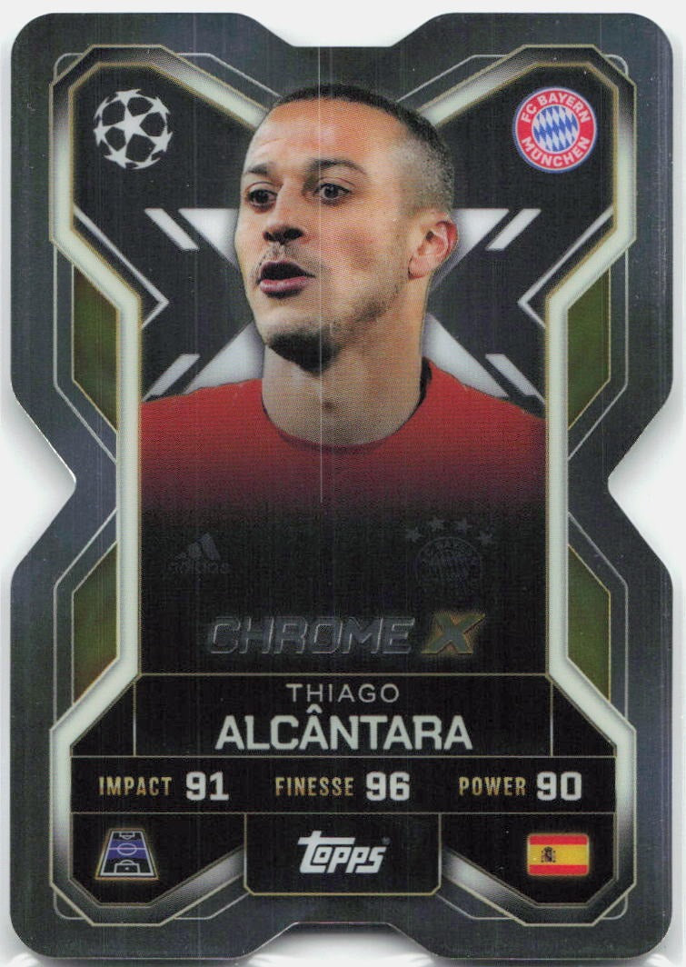 Topps Match Attax UEFA Club Competitions Extra #CX6 Thiago Alcantara Chrome X (2025-26)