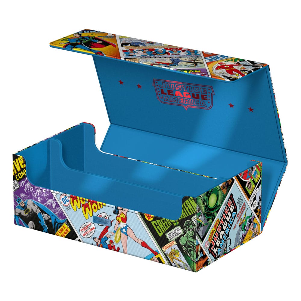 Der Verschluss-Mechanismus des  DC Justice League™ Collectors Case im Vintage Comics Design von Squaroes