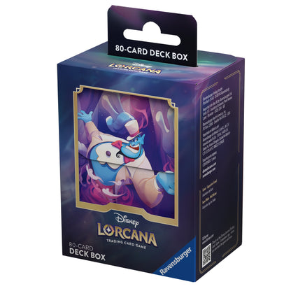 Die Deckbox von Disney Lorcana mit Genie Artwork in der Produktverpackung