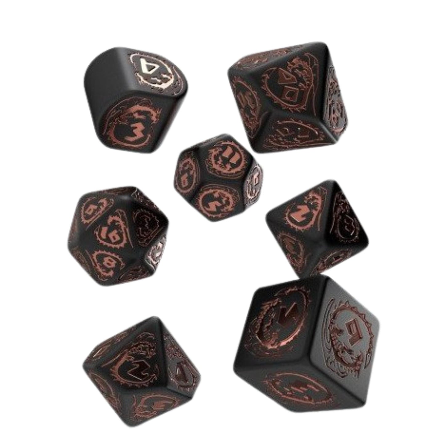 Q Workshop Dragons Modern RPG Dice Set – 7-teiliges Würfelset