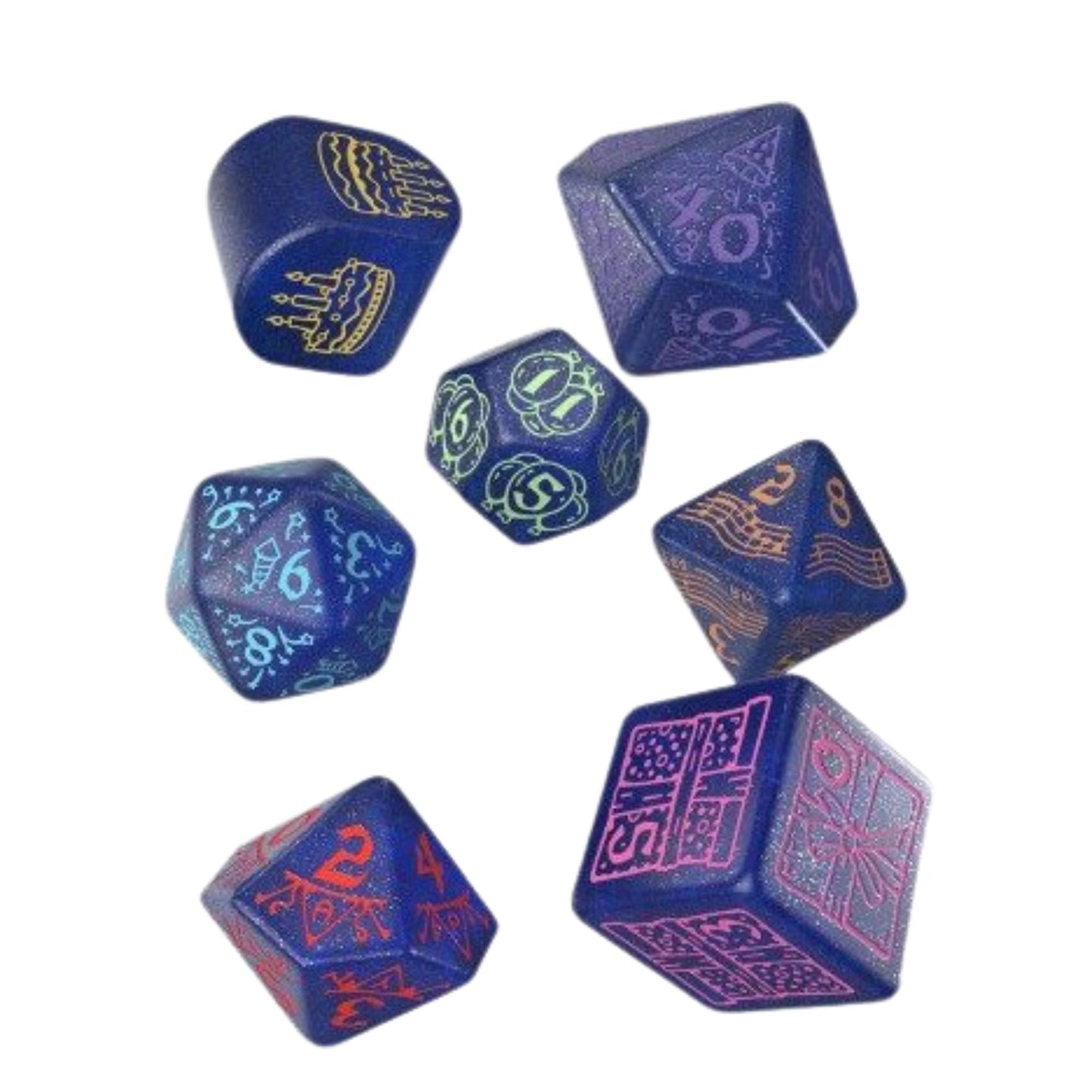 Q Workshop Premium RPG Dice Set – 7-teiliges Themen-Würfelset