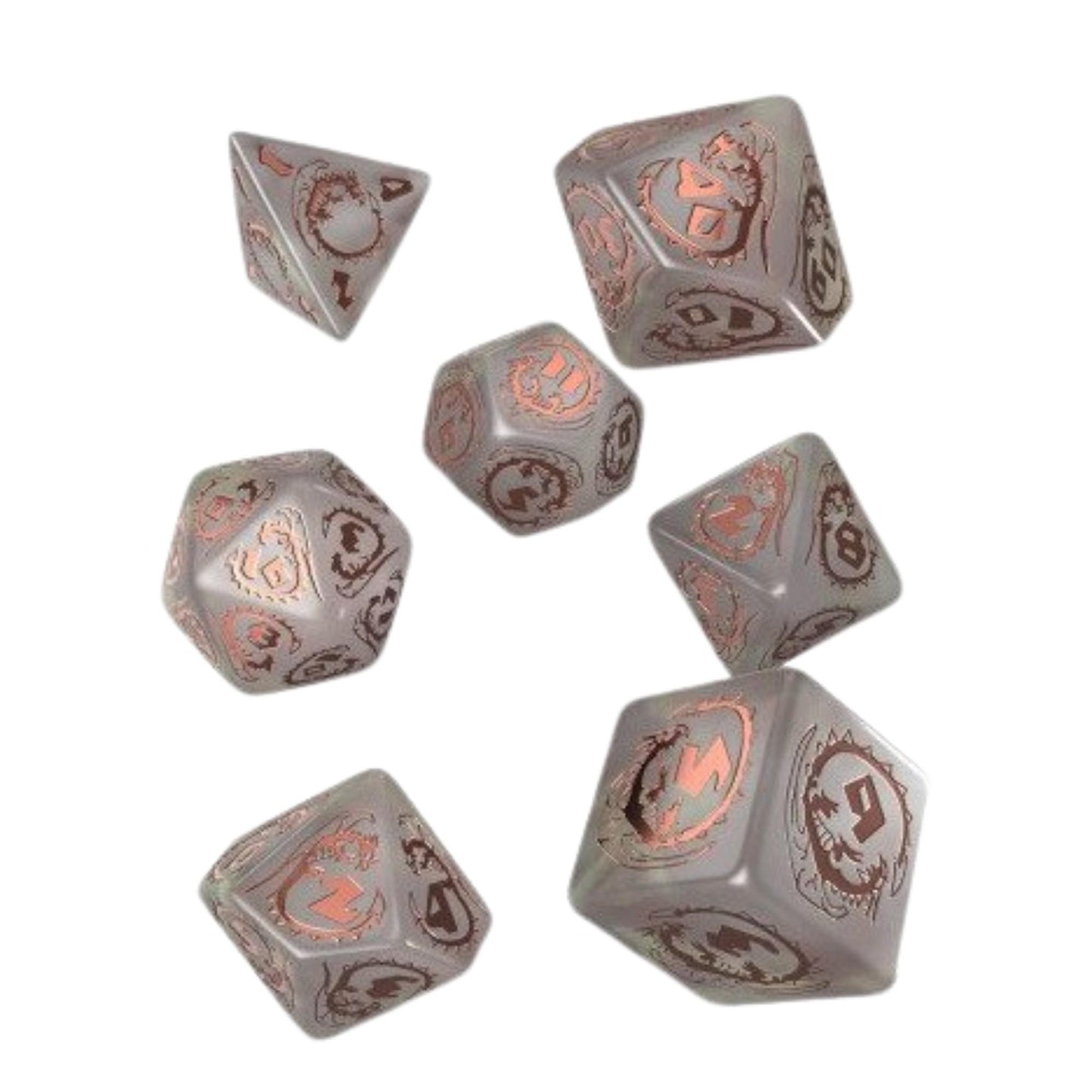 Q Workshop Dragons Modern RPG Dice Set – 7-teiliges Würfelset