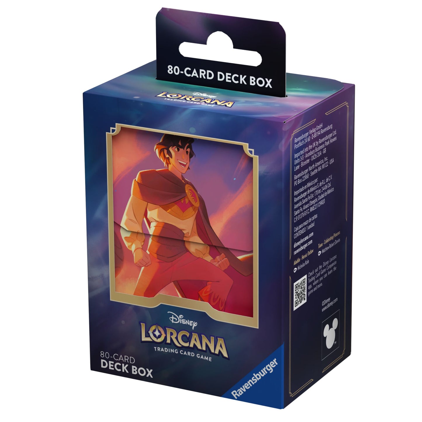 Die Deckbox von Disney Lorcana Himmelsleuchten mit Aladdin Artwork in der Produktverpackung