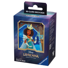 Die Deckbox von Disney Lorcana Himmelsleuchten mit Tiana Artwork in der Produktverpackung