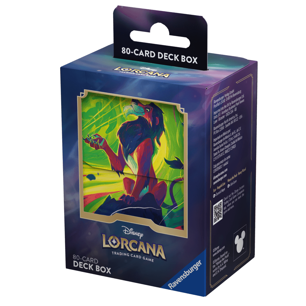 80 Karten Deck Box mit Scar Artwork von Disney Lorcana TCG Azurblaues Meer