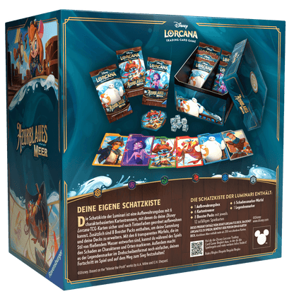 Aufbewahrungsbox mit 8 Boostern - Die Disney Lorcana TCG Schatzkiste der Luminari Azurblaues Meer