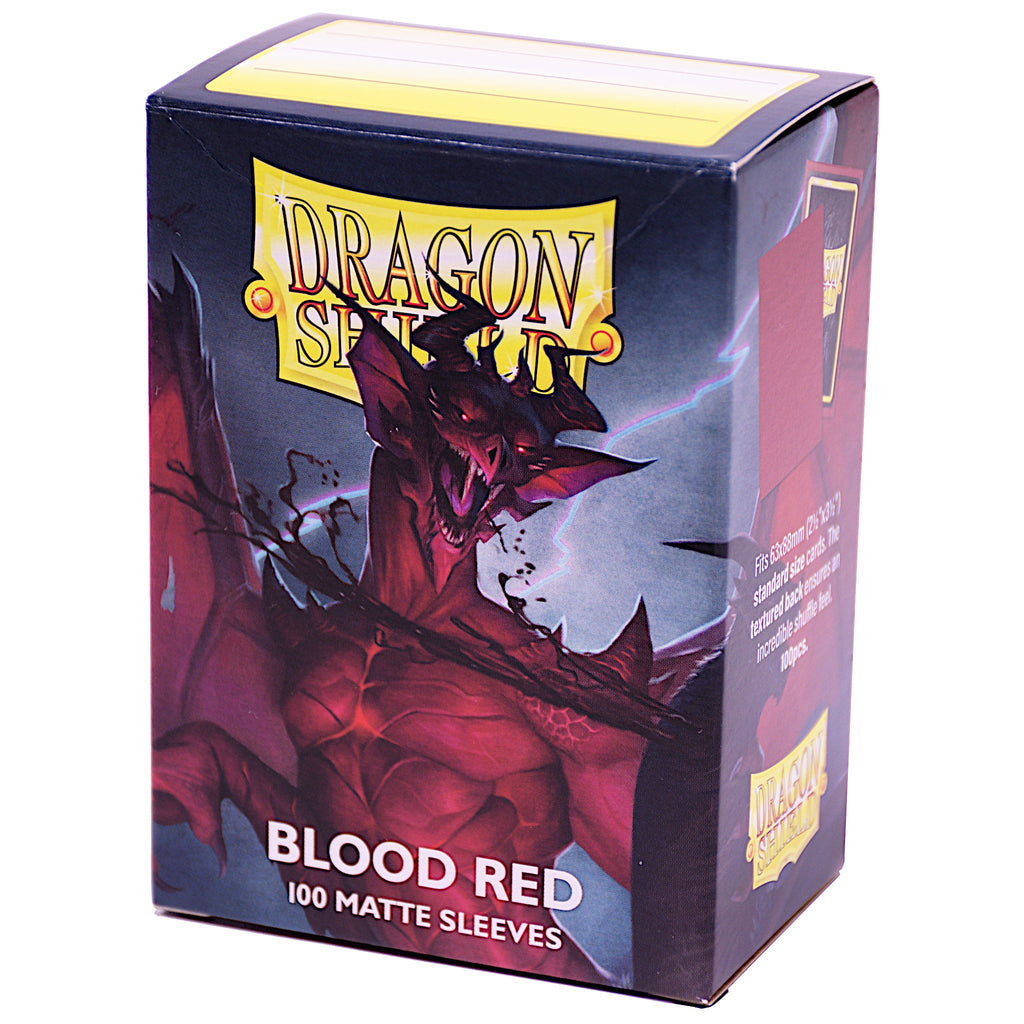 100 Dragon Shield Sleeves Matte Blood Red – Standard Size