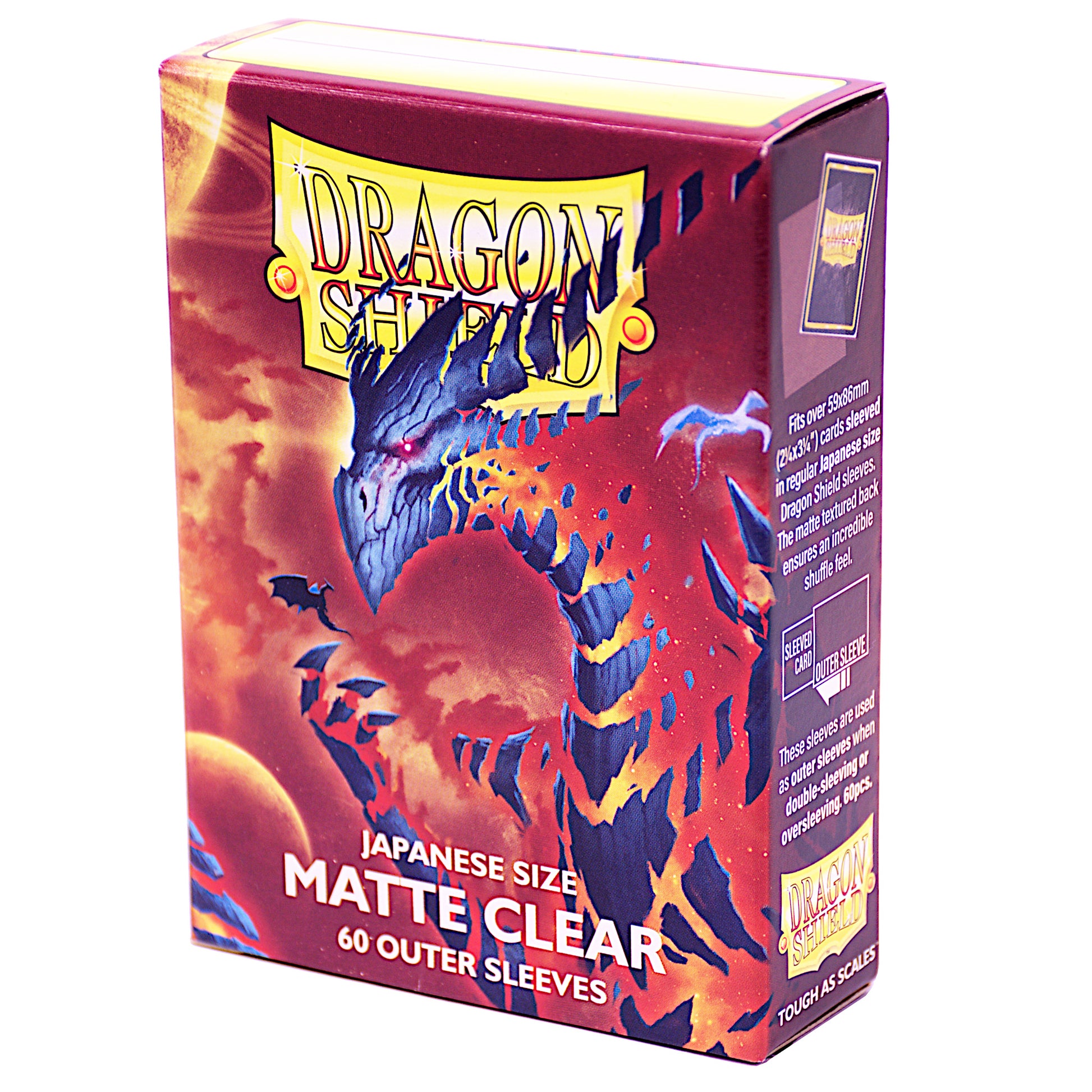 Dragon Shield: 60 Matte Outer Sleeves - Japanese Size Clear Dragon Shield: 60 Matte Outer Sleeves - Japanese Size Clear