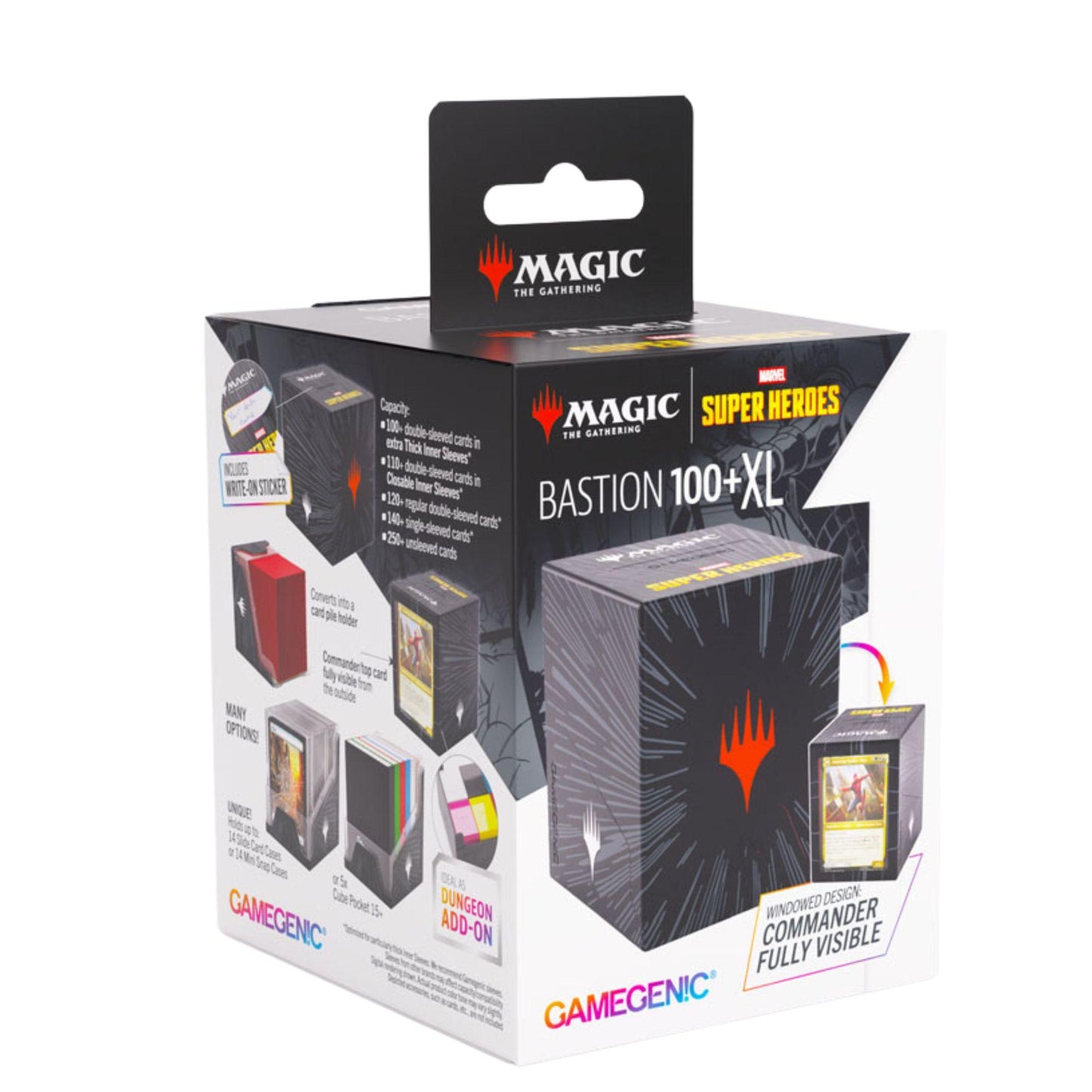 Gamegenic Bastion 100+ XL Deck Box – MTG Marvel Super Heroes – Comic Burst Edition
