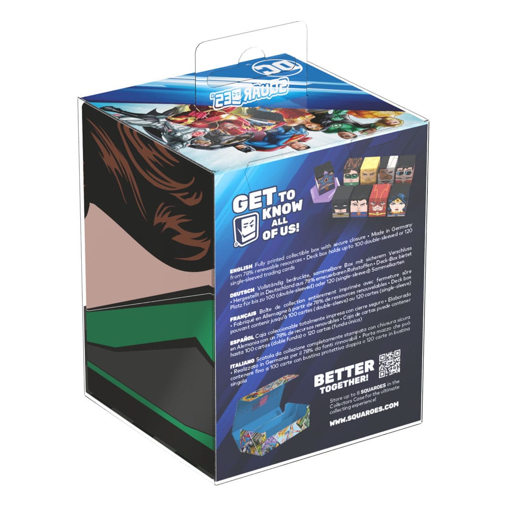 Green Lantern™ Deck Box der Squaroe DC Justice League™ in der Produktverpackung mit der Produktbeschreibung