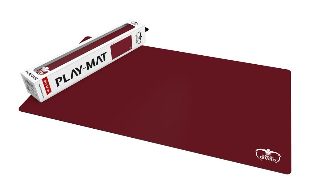 Ultimate Guard: Play Mat - Monochrome in der Farbe Bordeaux Rot mit der Produktverpackung