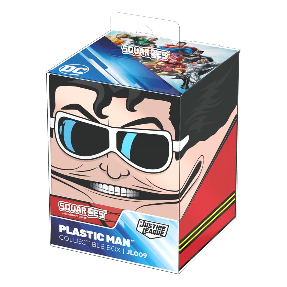 Die Plastic Man™ Deck Box der Squaroe DC Justice League™ in der Produktverpackung