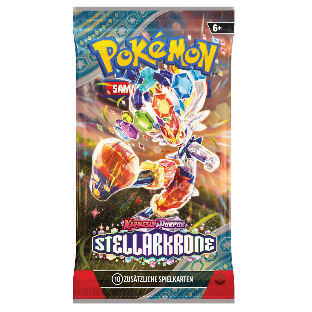 Das Booster der Pokemon Erweiterung Karmesin & Purpur - Stellarkrone mit dem Artwork von Liberlo