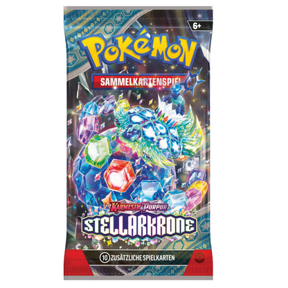 Das Booster der Pokemon Erweiterung Karmesin & Purpur - Stellarkrone mit dem Artwork von Terapagos