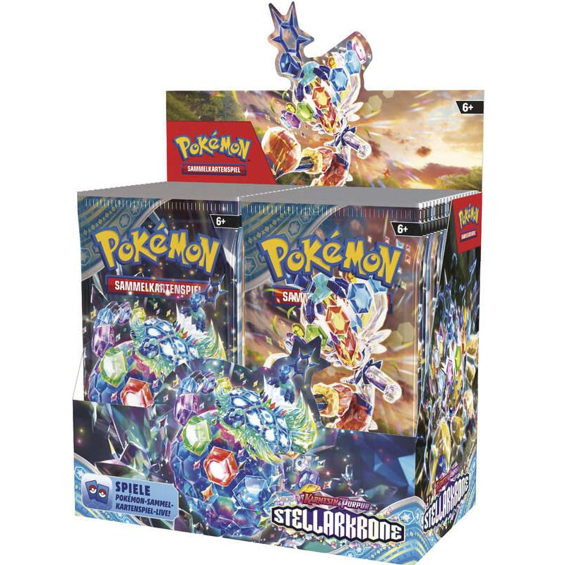 Das Booster Display der Pokemon Erweiterung Karmesin & Purpur - Stellarkrone mit 36 Boosterpacks