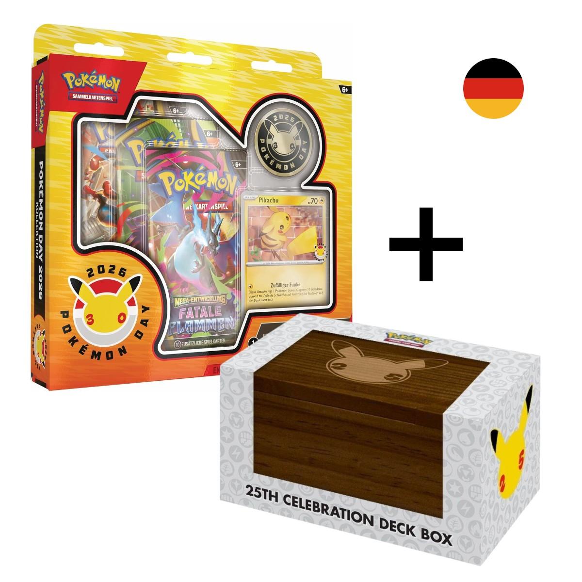 Pokémon TCG Celebration Bundle – 25th Celebration Deck Box & Pokémon Day 2026 Kollektion – DE