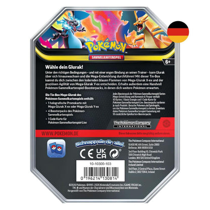 Pokémon TCG Mega-Glurak-ex Tin-Box (Deutsch) – Auswahl: X oder Y