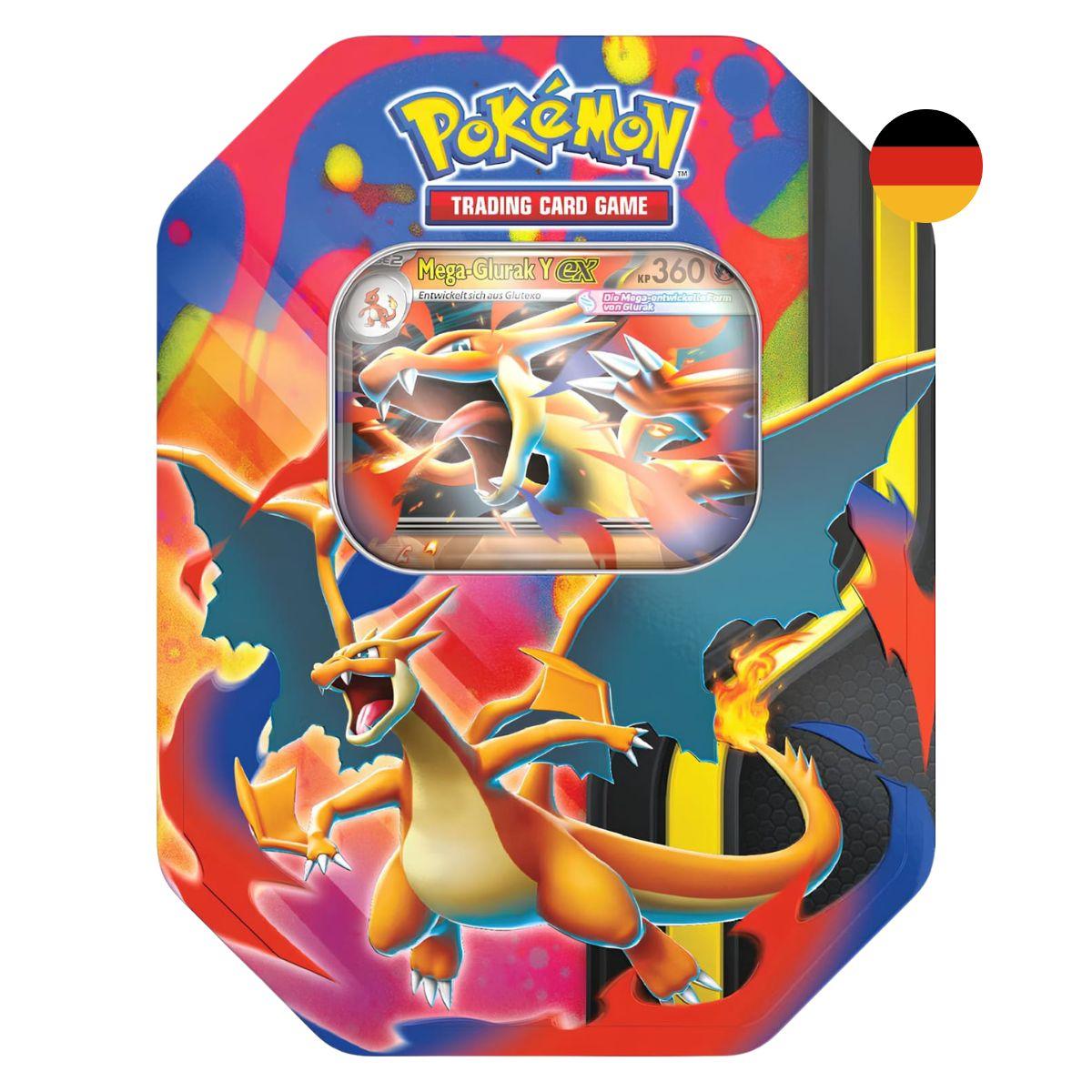 Pokémon TCG Mega-Glurak-ex Tin-Box (Deutsch) – Auswahl: X oder Y