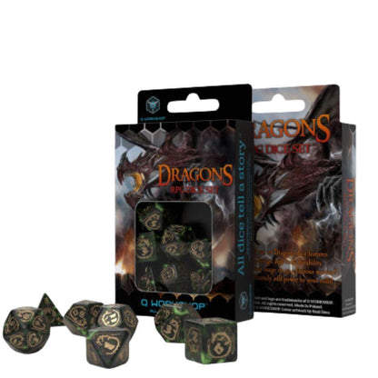 Q Workshop Dragons Modern RPG Dice Set – 7pc Polyhedral Dice Set