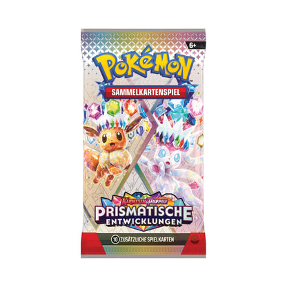 Pokemon TCG - Prismatische Entwicklungen Booster mit 10 Pokemon Karten - Artwork Eevee  Sylveon