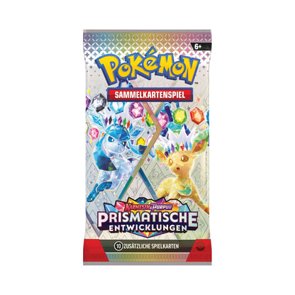 Pokemon TCG - Prismatische Entwicklungen Booster mit 10 Pokemon Karten - Artwork Leafeon & Glaceon