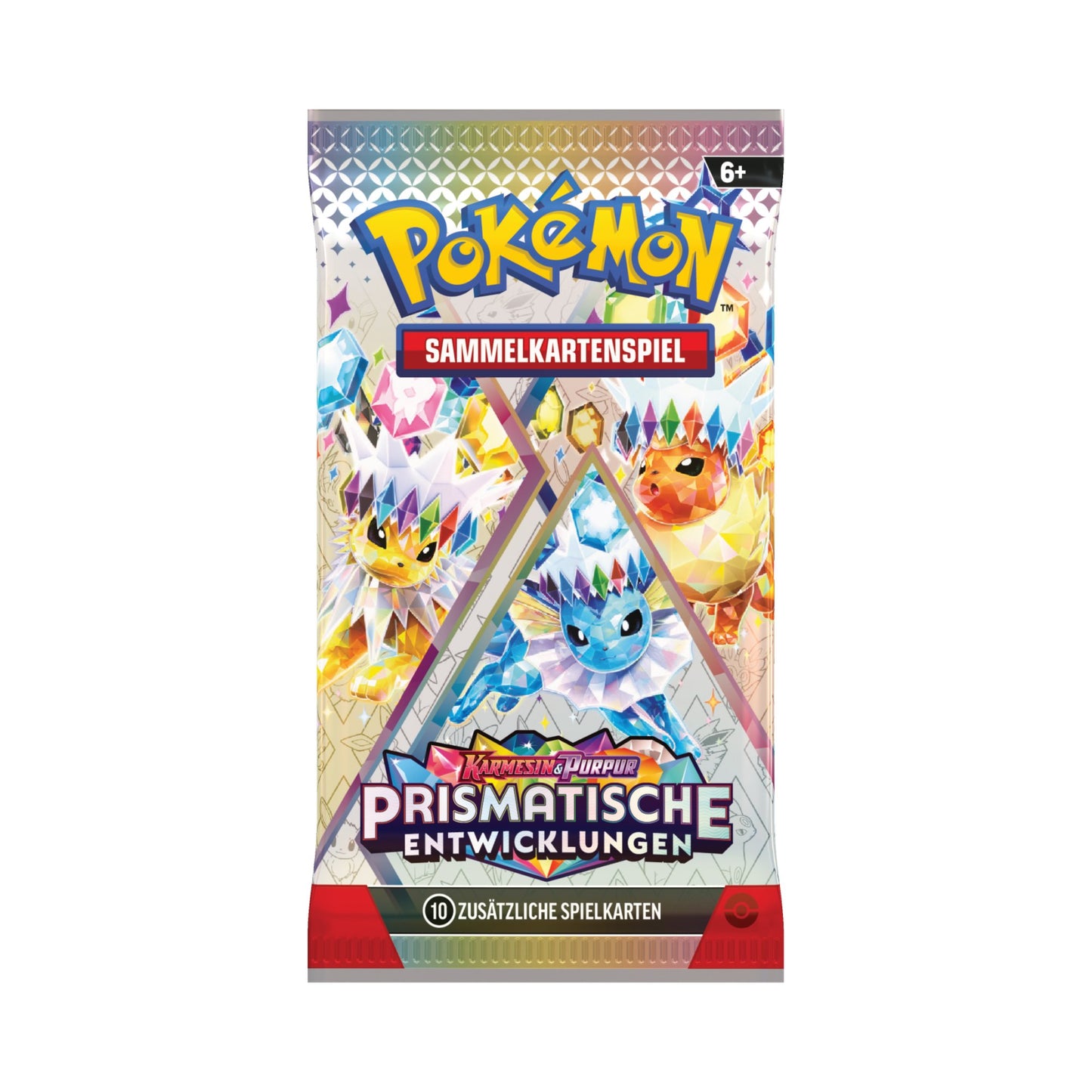 Pokemon TCG - Prismatische Entwicklungen Booster mit 10 Pokemon Karten - Artwork Jolteon Vaporeon & Flareon