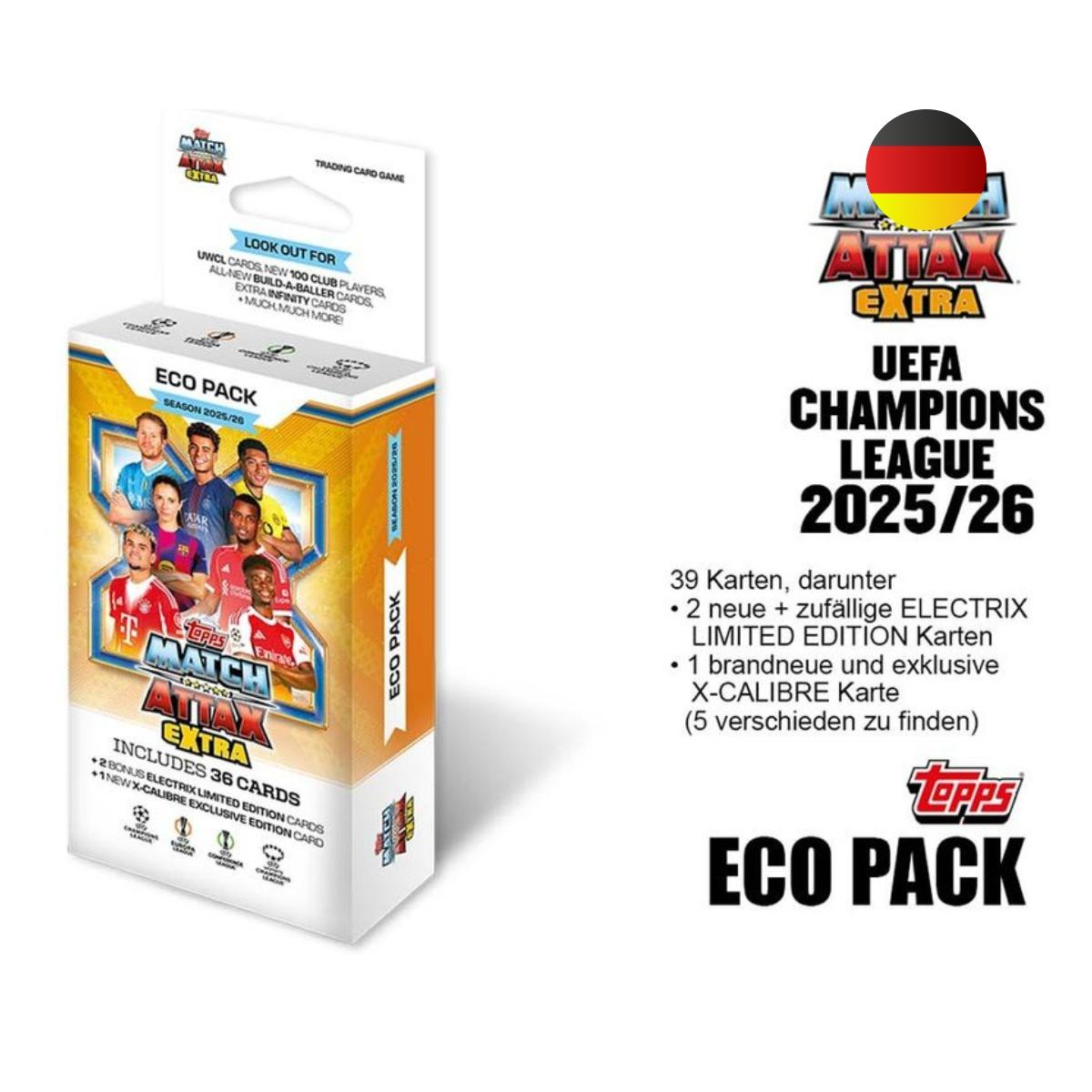 Topps Match Attax Extra 2025/26 UEFA Champions League – Eco Pack (Deutsche Ausgabe)
