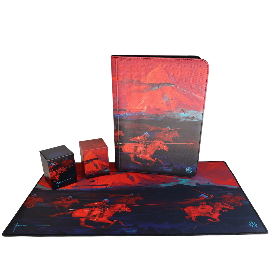 Ultimate Guard Crowned With Fire Bundle: Sammelmappe, Deckbox & Spielmatte