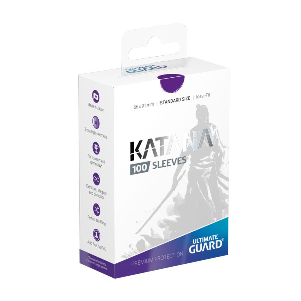 Die Produktverpackung der Standard Size Katana Sleeves von Ultimate Guard in der Farbe Violett